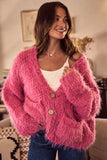 SO ME Soft Touch Hairy Loose Fit Cozy Sweater Cardigan - Trendsi - Flyclothing LLC