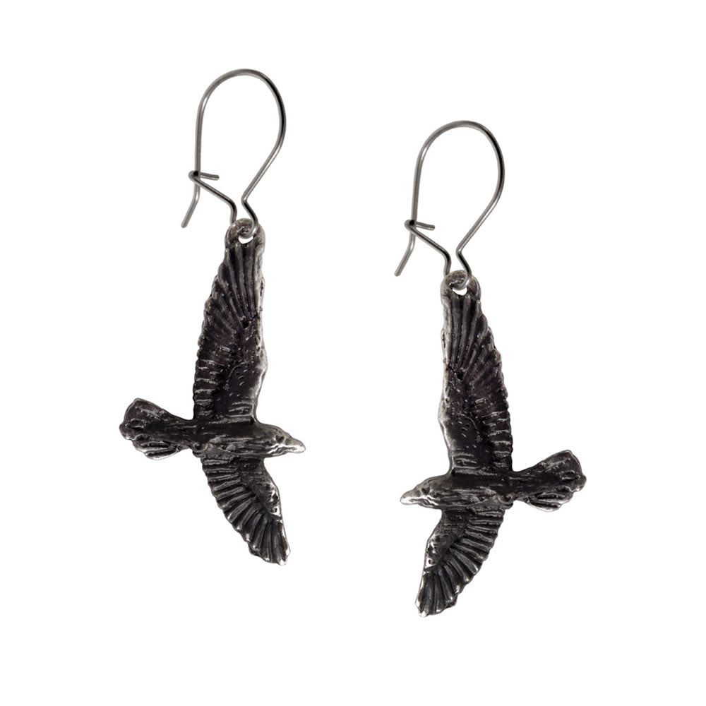 Black Raven Earrings - Alchemy of England - Flyclothing LLC