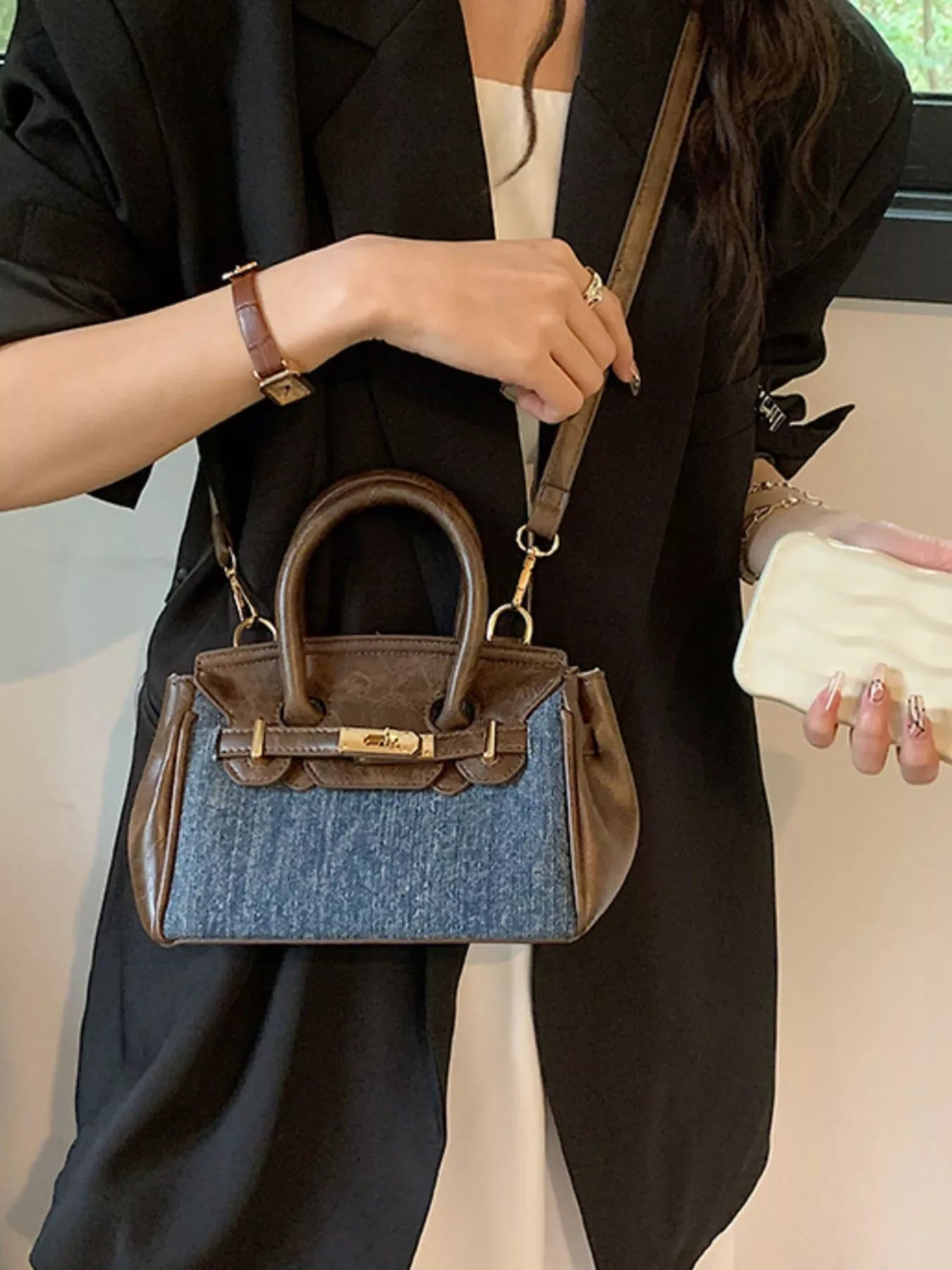 Top Handle Crossbody Bag - Trendsi - Flyclothing LLC