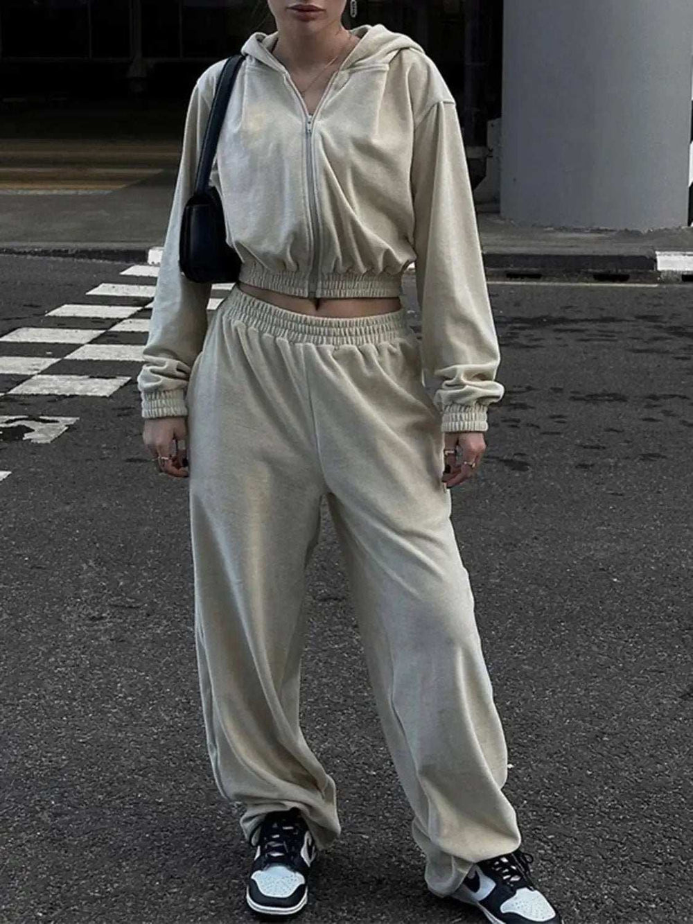 Zip Up Hoodie and Pocketed Pants Set - Trendsi - Flyclothing LLC