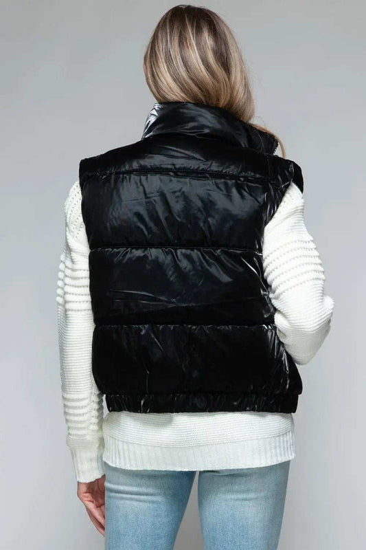 Snobbish Fine Fur Lining Quilted Vest - Trendsi - Flyclothing LLC
