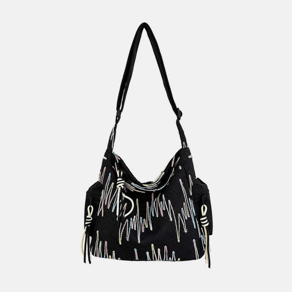 Contrast Texture Shoulder Bag - Trendsi - Flyclothing LLC