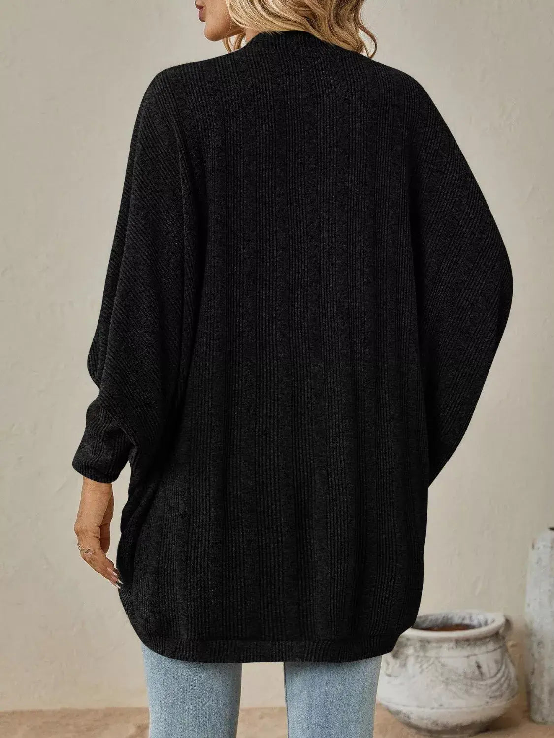 Casual Knit Open Front Cardigan - Trendsi - Flyclothing LLC
