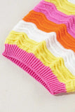Contrast Half Sleeve Knit Top - Trendsi - Flyclothing LLC
