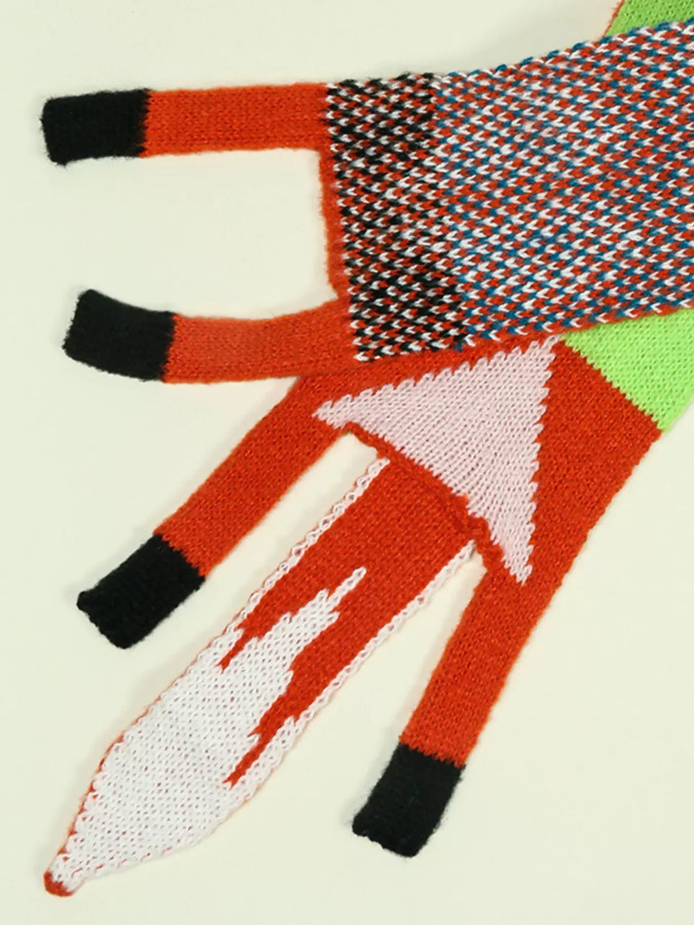 Knitted Fox Pattern Scarf - Trendsi - Flyclothing LLC