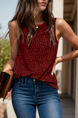 Printed Round Neck Tank - Trendsi - Flyclothing LLC