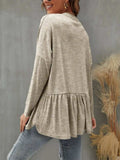 Ruffled Button Up Long Sleeve Cardigan - Trendsi - Flyclothing LLC