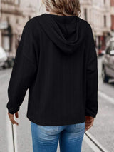 Drawstring Dropped Shoulder Long Sleeve Hoodie - Trendsi - Flyclothing LLC
