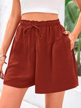 Full Size Casual Drawstring High Waist Relaxed Shorts Plus Size - Trendsi - Flyclothing LLC