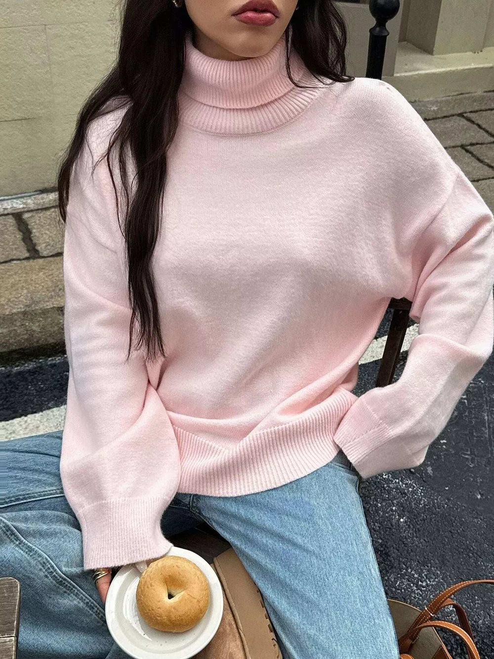Turtleneck Long Sleeve Sweater - Trendsi - Flyclothing LLC