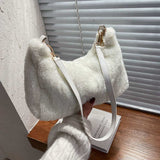 Faux Fur Removable Strap Shoulder Bag - Trendsi - Flyclothing LLC