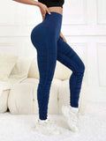 Ruched High Waist Active Leggings - Trendsi - Flyclothing LLC
