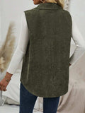 Button Up Collared Neck Vest Coat - Trendsi - Flyclothing LLC