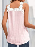Lace Detail V-Neck Tank - Trendsi