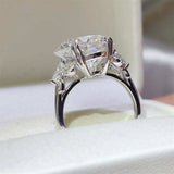 10 Carat Moissanite 925 Sterling Silver Ring - Trendsi - Flyclothing LLC