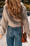 Zip Up Long Sleeve Plush Jacket - Trendsi