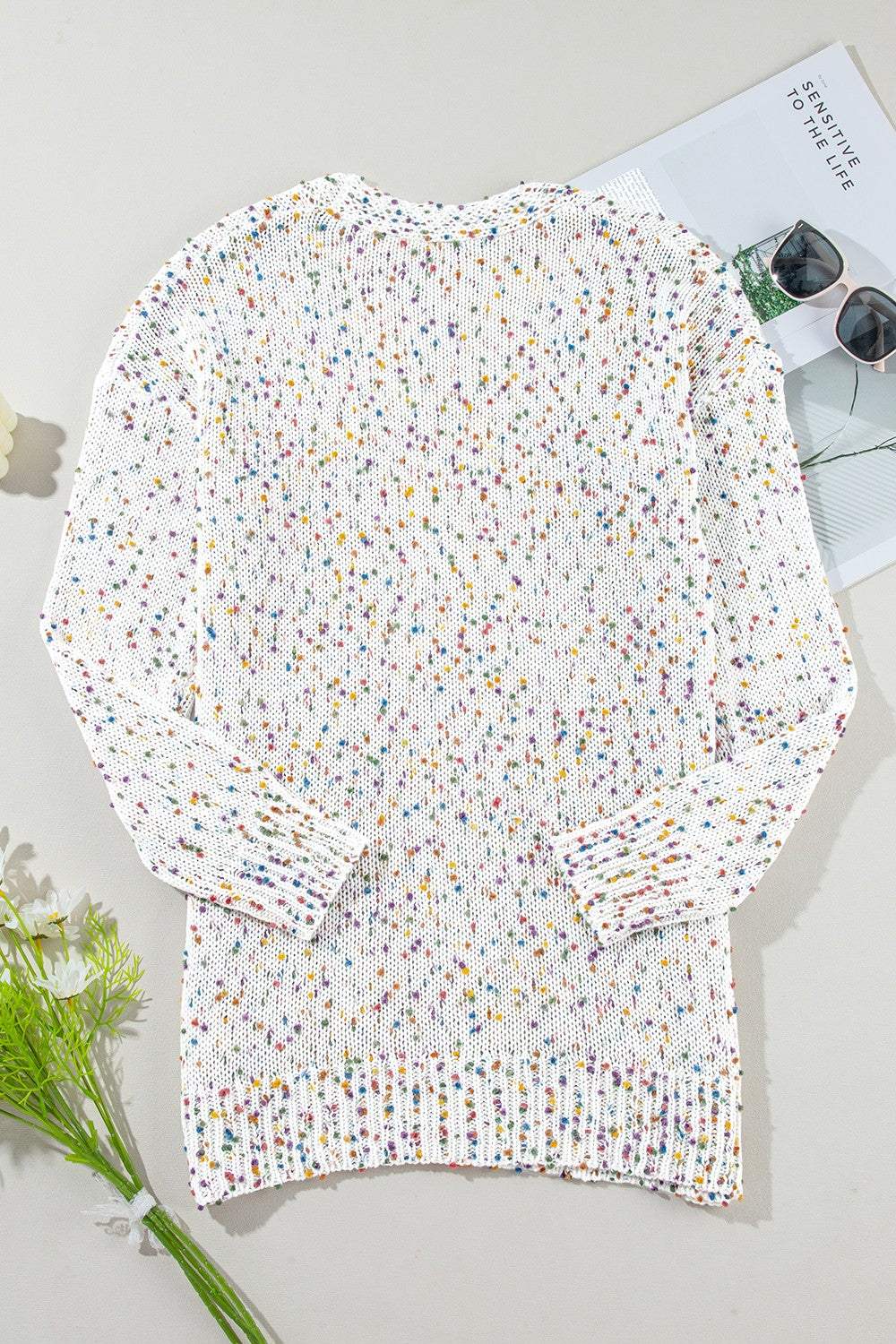 Open Front Long Sleeve Cardigan - Trendsi - Flyclothing LLC