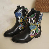 PU Leather Color Block Boots - Trendsi - Flyclothing LLC