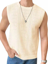 Men's Full Size Eyelet Round Neck Tank Plus Size - Trendsi - Flyclothing LLC
