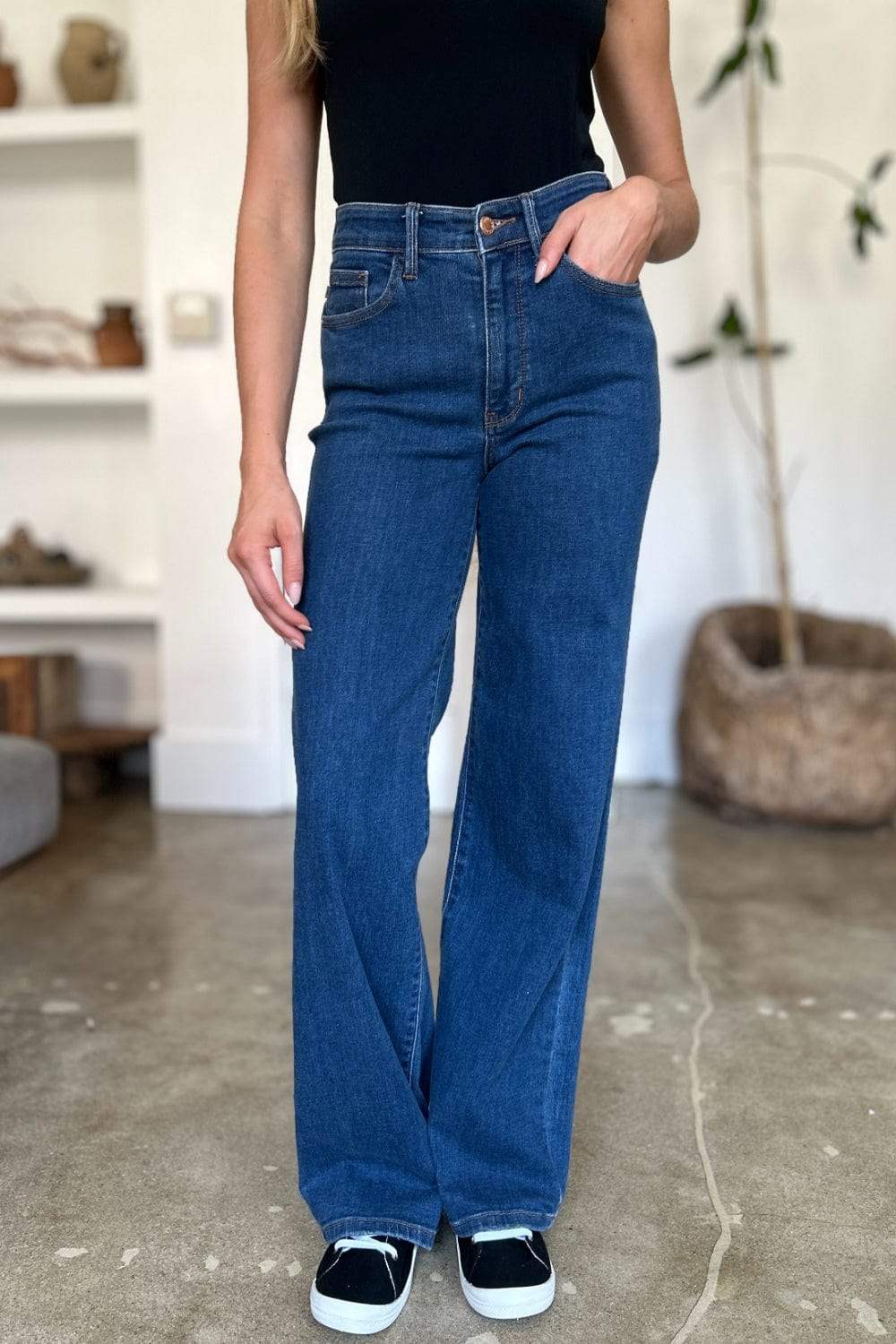 Judy Blue Full Size High Rise Straight Jeans - Trendsi - Flyclothing LLC