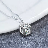 925 Sterling Silver Moissanite Pendant Necklace - Trendsi - Flyclothing LLC