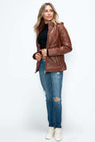 How Dare U Pocketed Zip Up Puffer Jacket with Removable Hood - Trendsi - Flyclothing LLC
