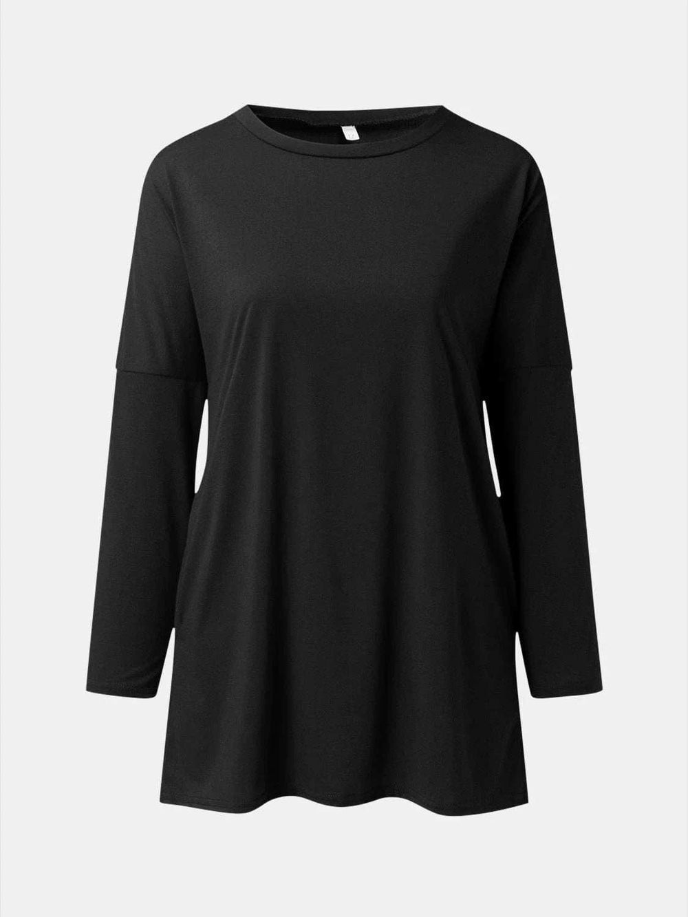 Full Size Round Neck Long Sleeve T-Shirt - Trendsi - Flyclothing LLC
