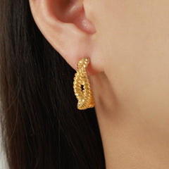 Titanium Steel Geometric Stud Earrings - Trendsi