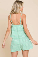 Culture Code Full Size Double Flare Striped Romper - Trendsi - Flyclothing LLC