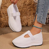 Round Toe Platform Slip-Ons - Trendsi - Flyclothing LLC