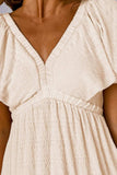 Tied V-Neck Short Sleeve Mini Dress - Trendsi - Flyclothing LLC