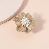 18K Gold-Plated Pearl Flower Ring - Trendsi - Flyclothing LLC