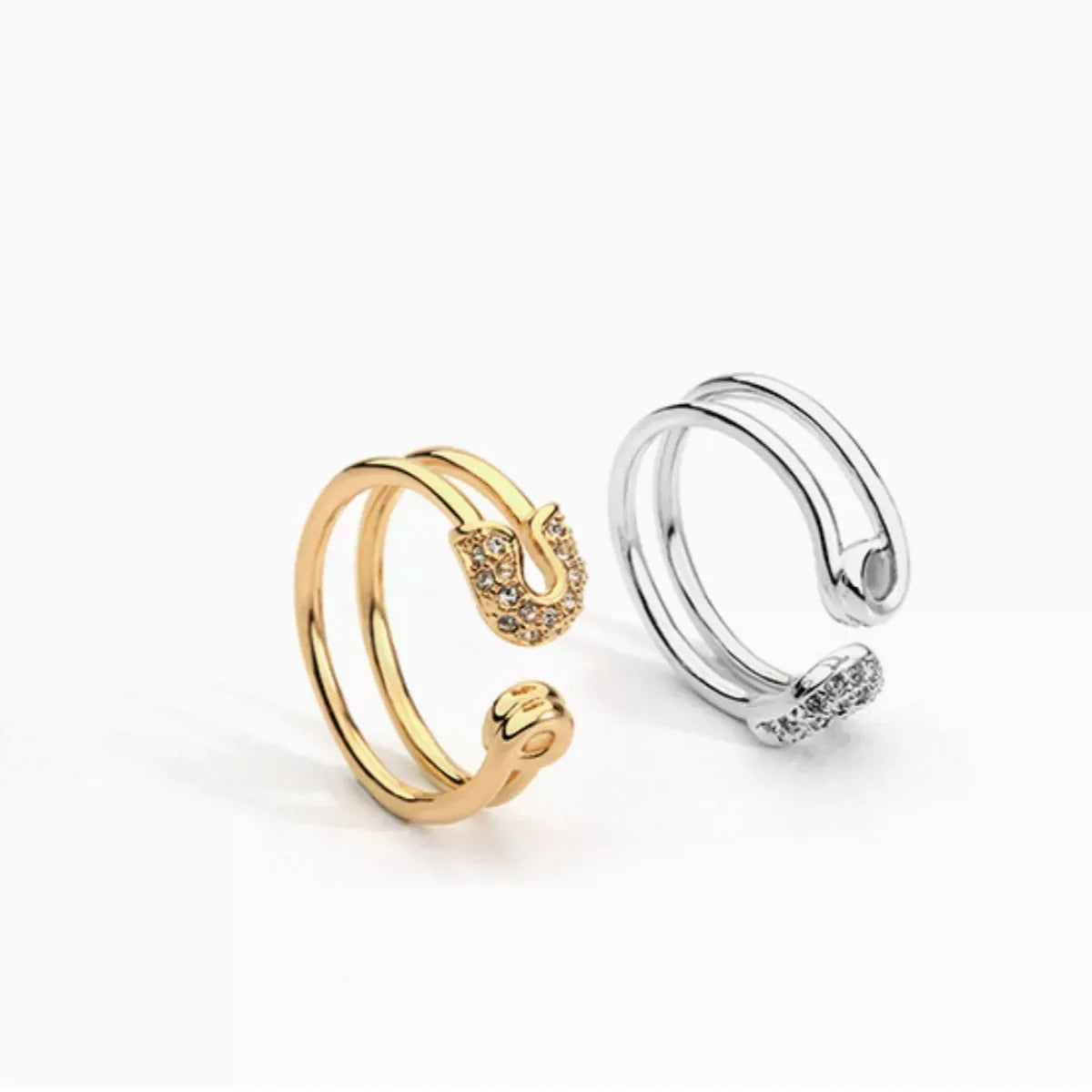 Zircon Double Band Open Ring - Trendsi - Flyclothing LLC