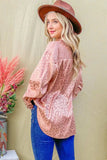 And The Why Satin Leopard Button Up Curved Hem Shirt - Trendsi - Flyclothing LLC