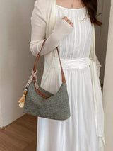 Woven Shoulder Bag with Tassel - Trendsi - Flyclothing LLC
