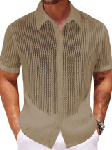 Men's Plus Size Button Down Short Sleeve Shirt - Trendsi - Flyclothing LLC