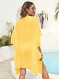 Ruffled Open Front Cover-Up - Trendsi - Flyclothing LLC
