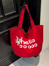 Letter Canvas Tote Bag - Trendsi - Flyclothing LLC
