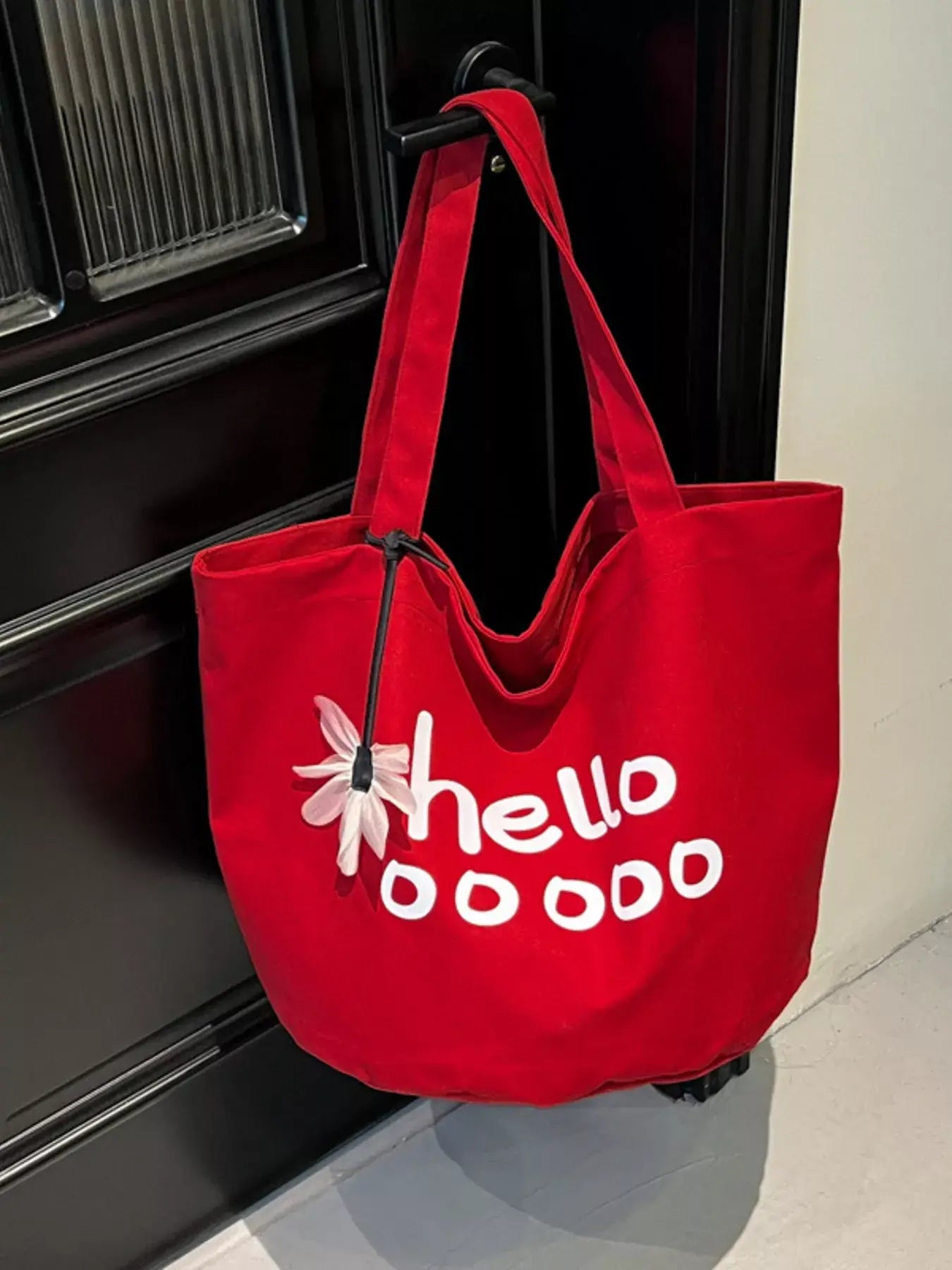Letter Canvas Tote Bag - Trendsi - Flyclothing LLC