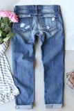 Distressed Sequin Pumpkin Jeans - Trendsi