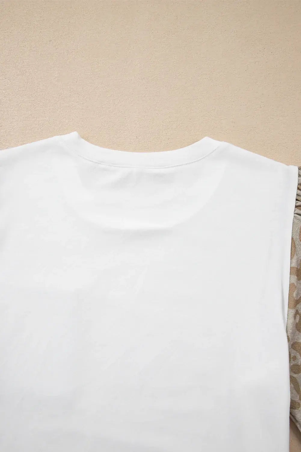 Leopard Patchwork Crochet Lace Trim Puff Sleeve T Shirt - Trendsi - Flyclothing LLC