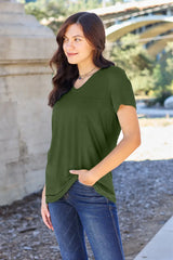 Basic Bae Full Size V-Neck Short Sleeve T-Shirt - ShopBasicbae - Flyclothing LLC