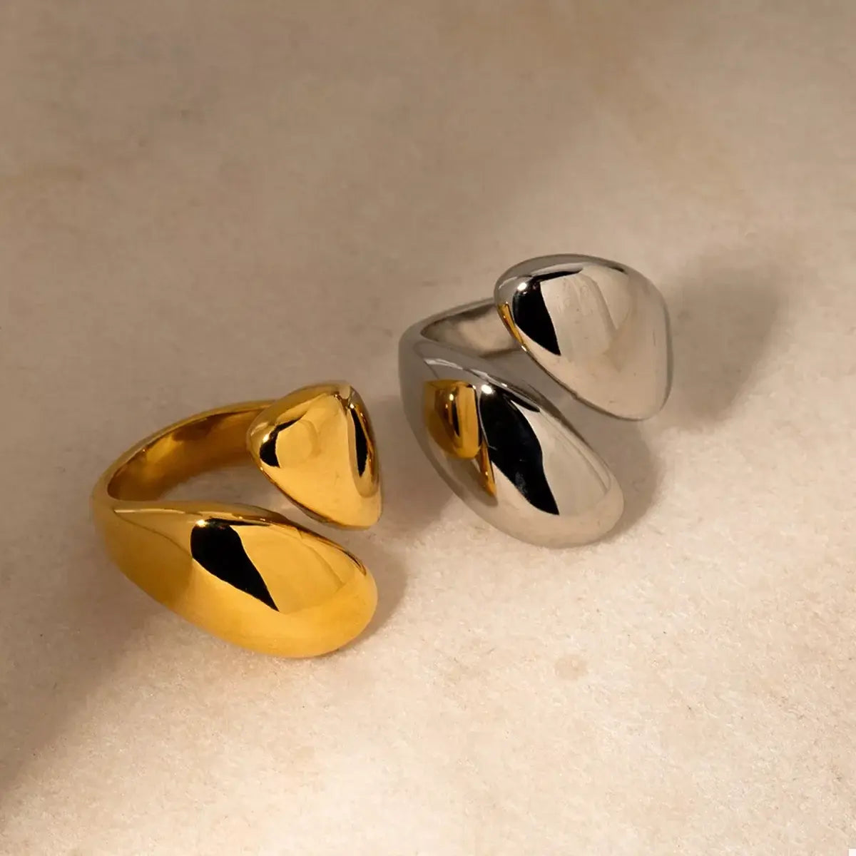 Stainless Steel Bypass Ring - Trendsi - Flyclothing LLC