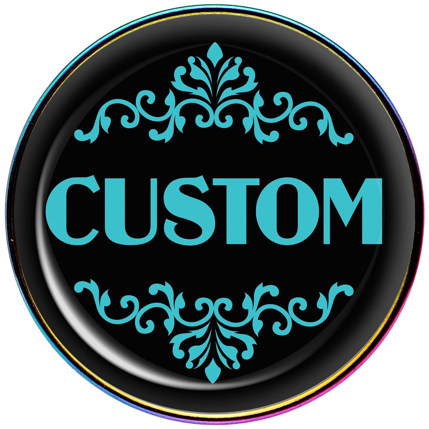 Custom Teal Personalized Name Rainbow Barbell Tongue Ring - BodyCandy - Flyclothing LLC