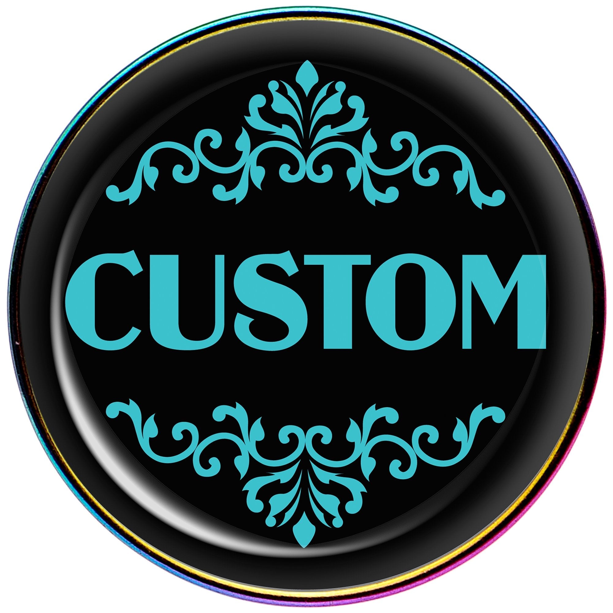 Custom Teal Personalized Name Rainbow Barbell Tongue Ring - BodyCandy - Flyclothing LLC