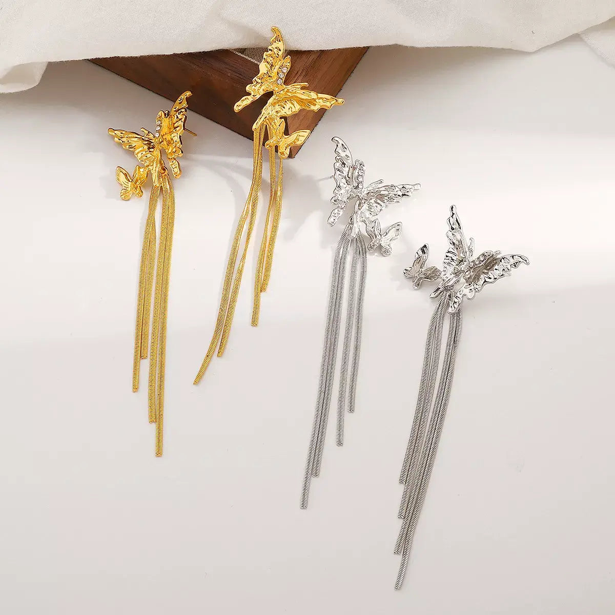 Butterfly Fringe Dangle Earrings - Trendsi - Flyclothing LLC