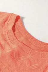 Texture Short Sleeve Top and Shorts Set - Trendsi - Flyclothing LLC