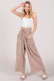 SAGE + FIG Cotton Gauze Wash Stripe Pants - Trendsi