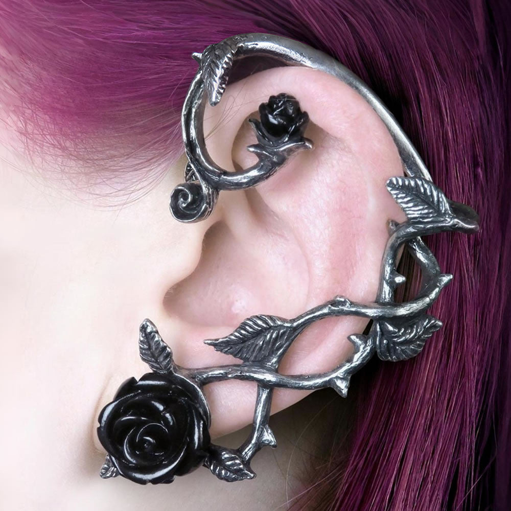 Black Rose Ear Wrap - Alchemy of England - Flyclothing LLC