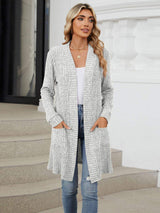 Open Front Long Sleeve Cardigan - Trendsi - Flyclothing LLC